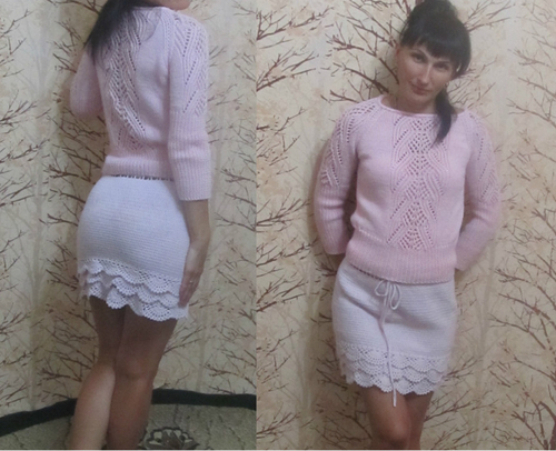 Photo of Белая вязанная юбка