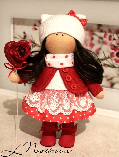 Фото для Интерьерная кукла Валентинка