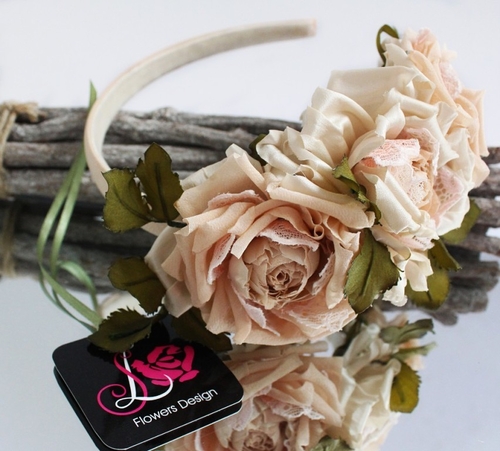 Фото для Ободок с шелковыми розами
