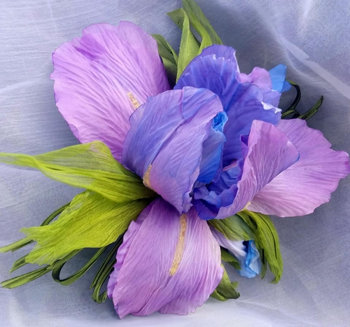 Фото для Брошь-цветок Ирис «Вдохновение». Цветы из ткани