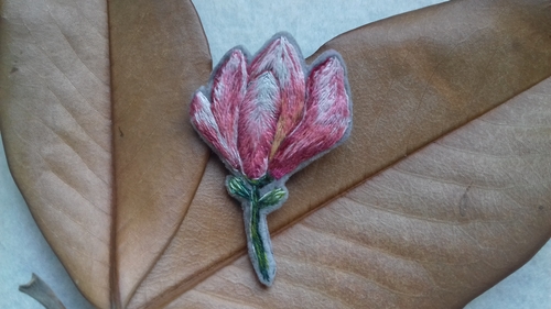 Фото для Брошь цветок. Ручная вышивка
