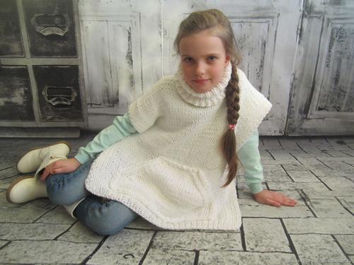 Photo of Пончо для девочки меринос, вязаные изделия на заказ