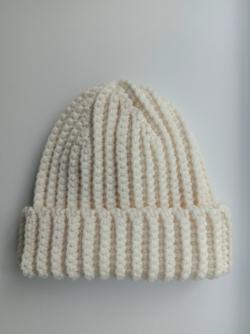 Фото для Зимняя шапка бини из полушерсти белого цвета